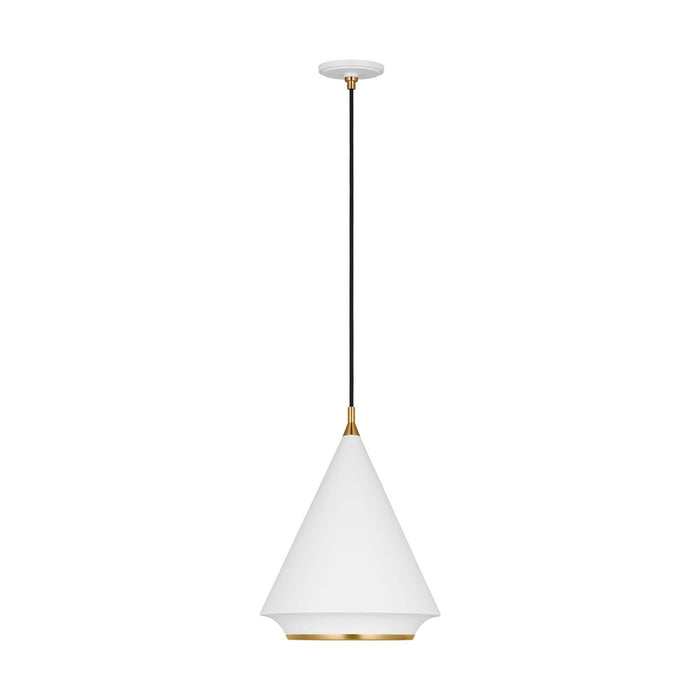Visual Comfort Studio TP1231MWTBBS One Light Pendant, Matte White