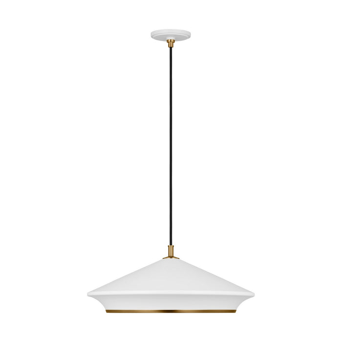 Visual Comfort Studio TP1241MWTBBS One Light Pendant, Matte White