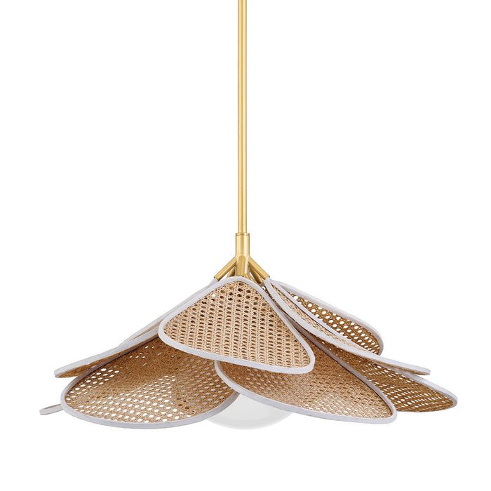 Hudson Valley 3128-AGB One Light Pendant, Aged Brass