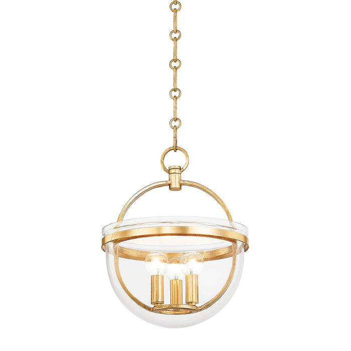 Hudson Valley 3315-VGL Three Light Lantern, Vintage Gold Leaf