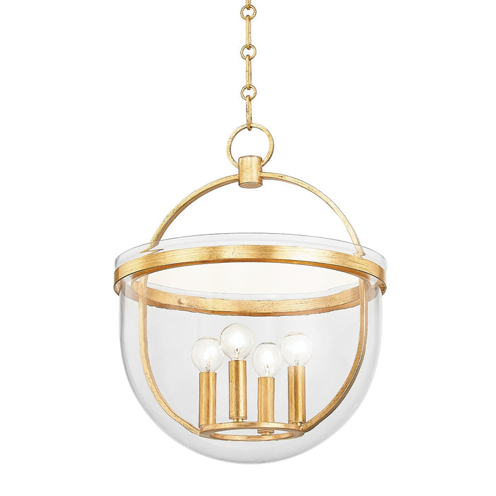 Hudson Valley 3321-VGL Four Light Lantern, Vintage Gold Leaf