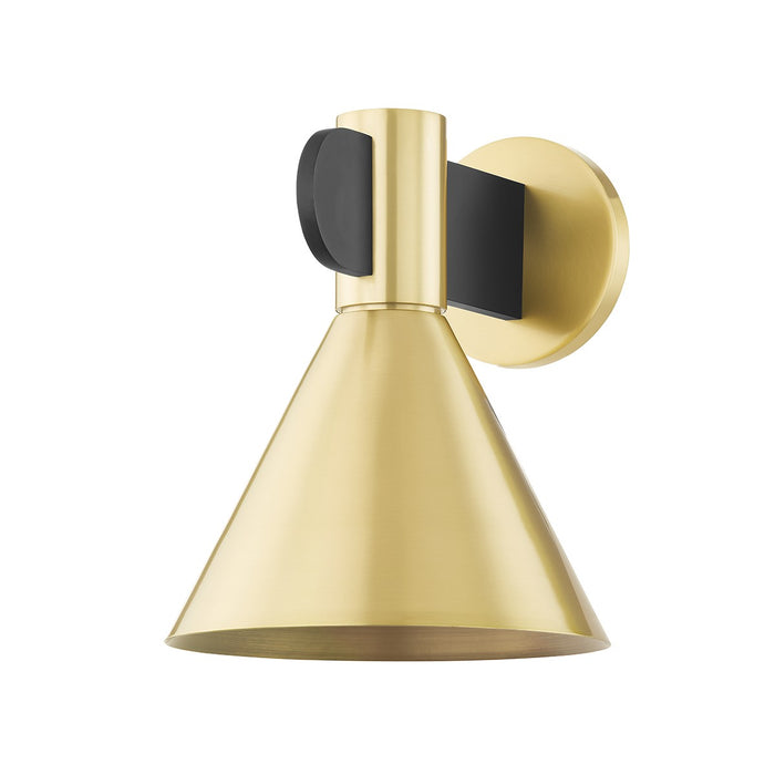 Hudson Valley 4910-AGB/SBK One Light Wall Sconce, Aged Brass