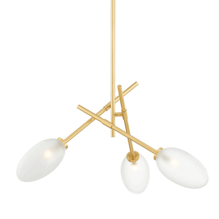 Hudson Valley 5031-AGB Three Light Chandelier, Aged Brass