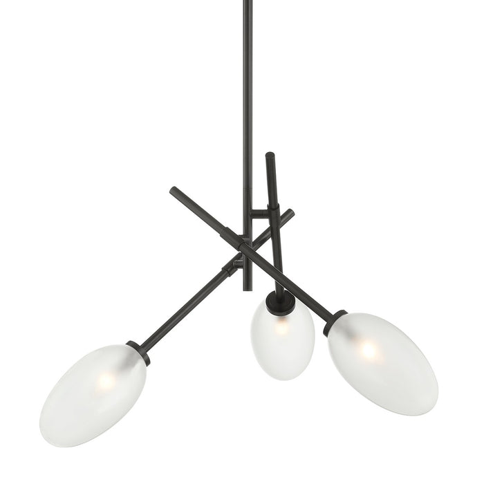 Hudson Valley 5031-BBR Three Light Chandelier, Black Brass
