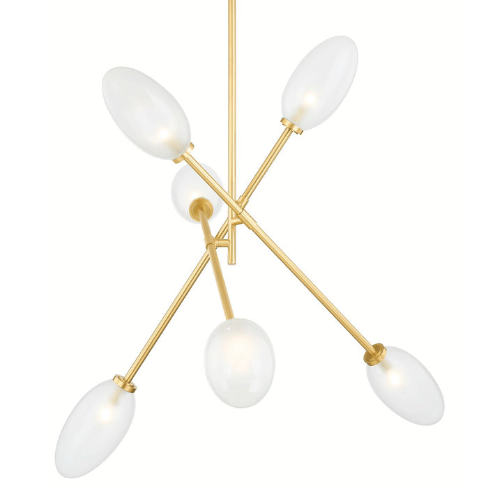 Hudson Valley 5052-AGB Six Light Chandelier, Aged Brass