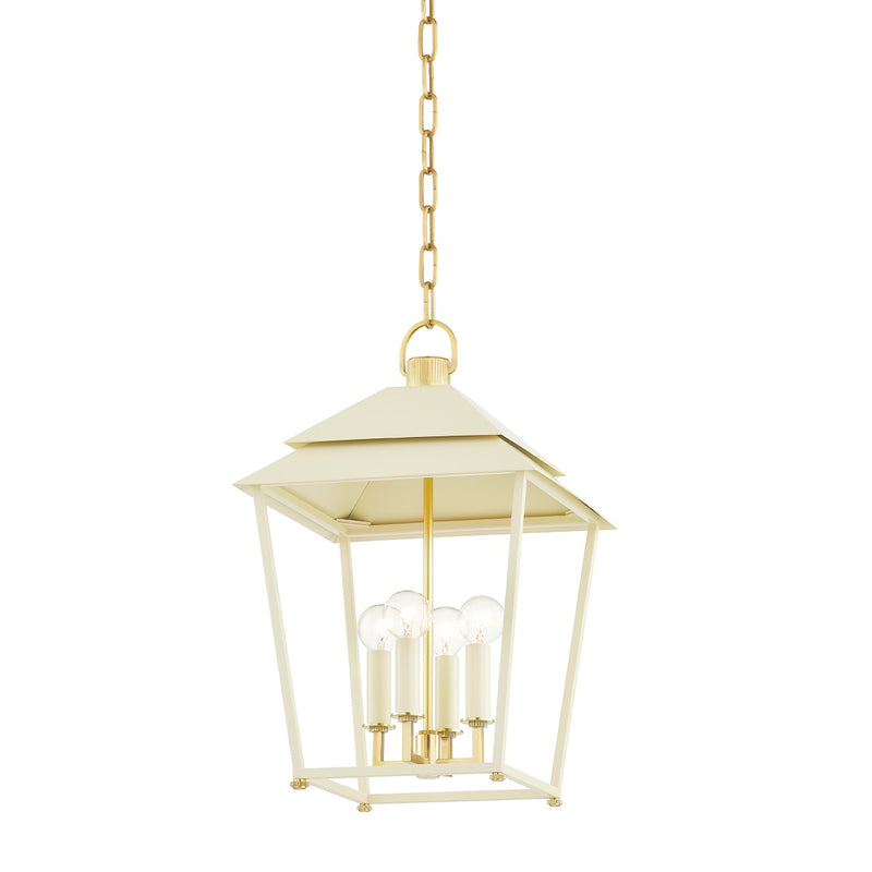 Hudson Valley 5119-AGB/SSD Four Light Lantern, Aged Brass
