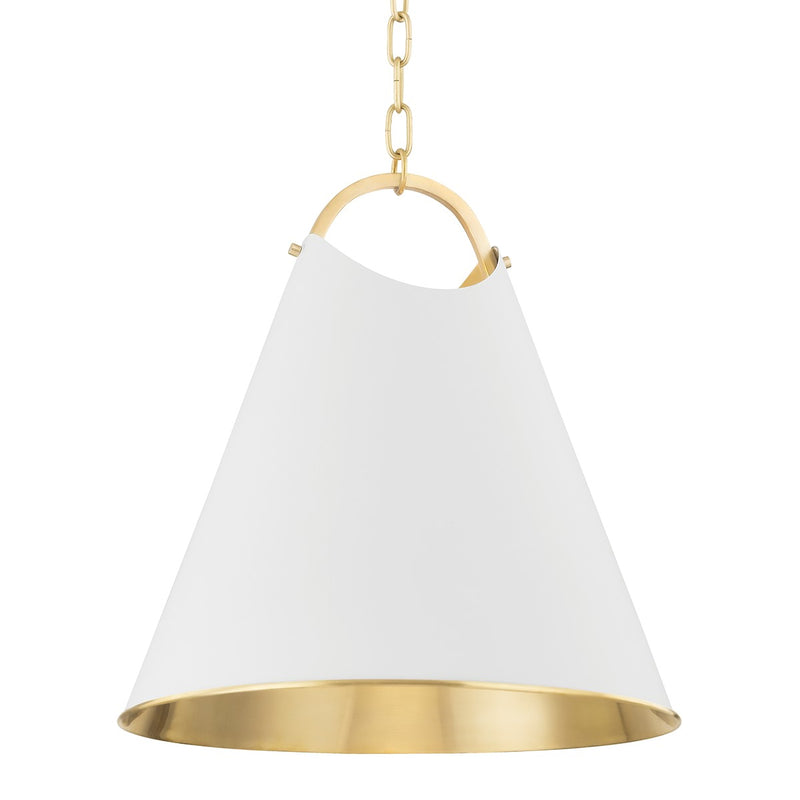 Hudson Valley 6218-AGB/SWH One Light Pendant, Aged Brass