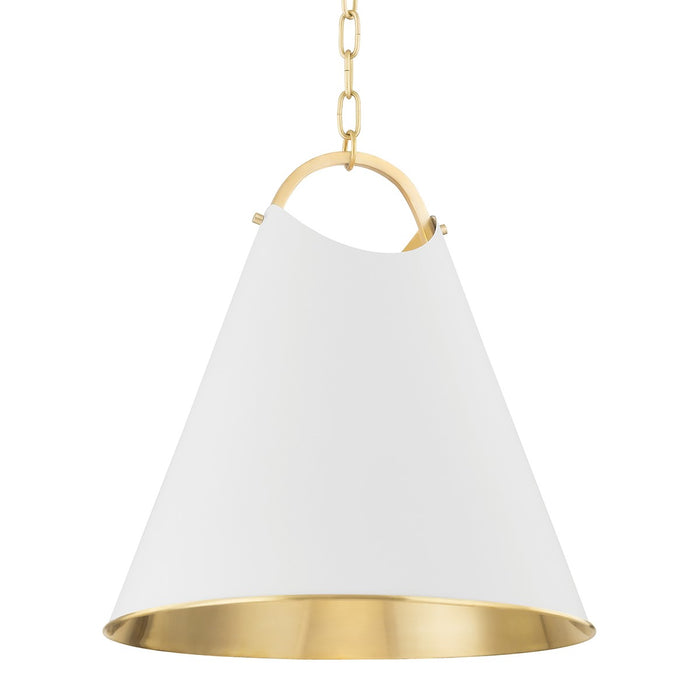 Hudson Valley 6218-AGB/SWH One Light Pendant, Aged Brass