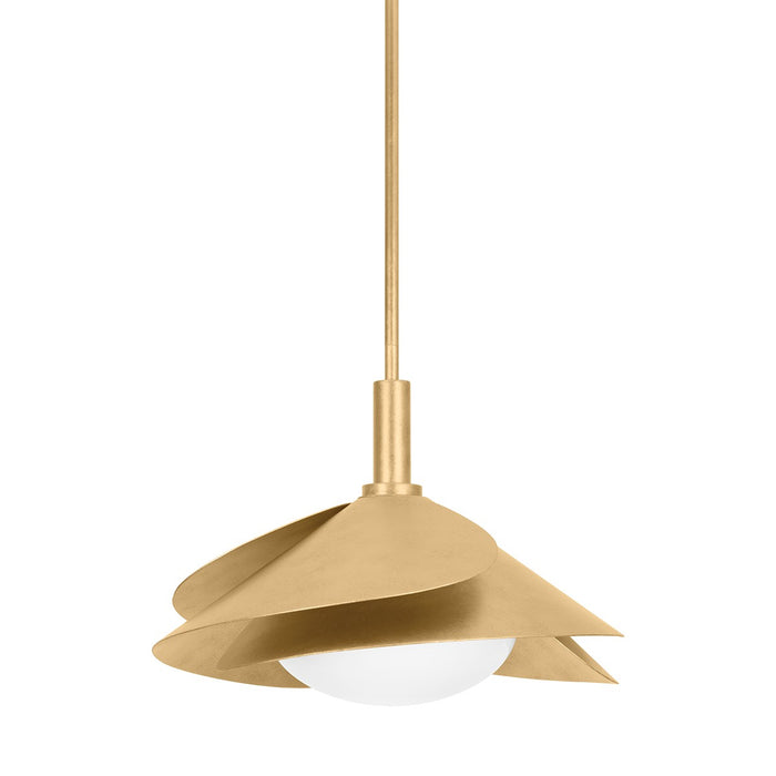 Hudson Valley 7208-VGL One Light Pendant, Vintage Gold Leaf