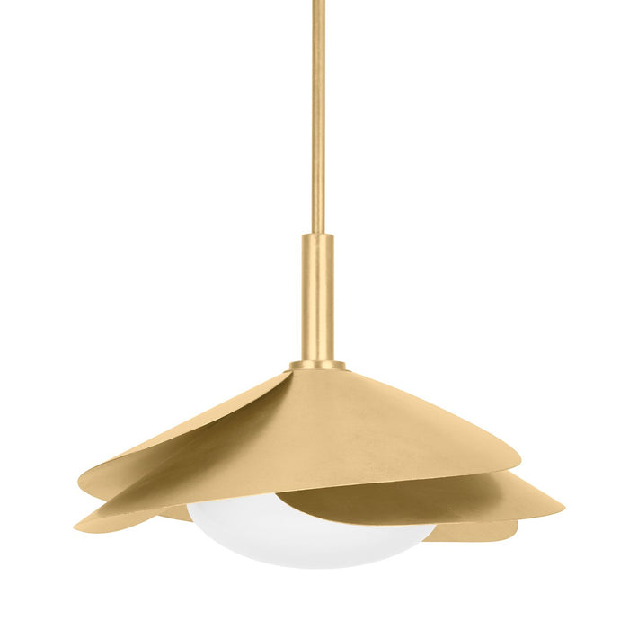 Hudson Valley 7217-VGL One Light Pendant, Vintage Gold Leaf