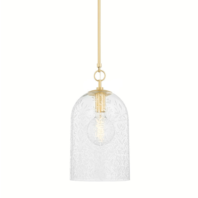 Hudson Valley 7510-AGB One Light Pendant, Aged Brass