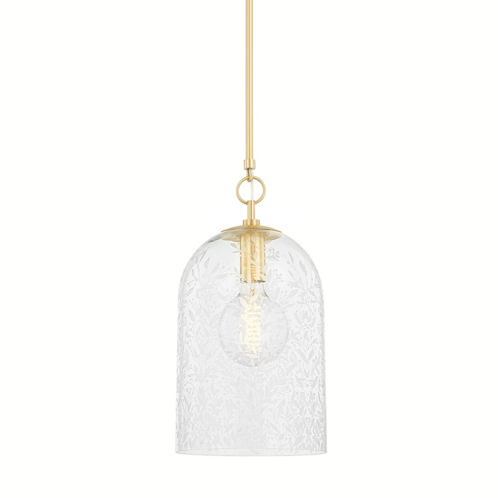Hudson Valley 7510-AGB One Light Pendant, Aged Brass