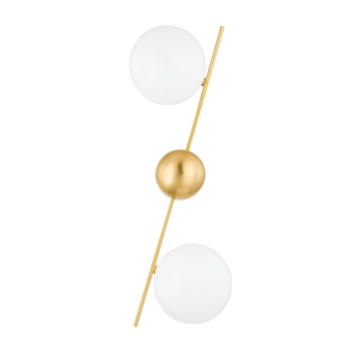 Hudson Valley 8602-AGB Two Light Wall Sconce, Aged Brass