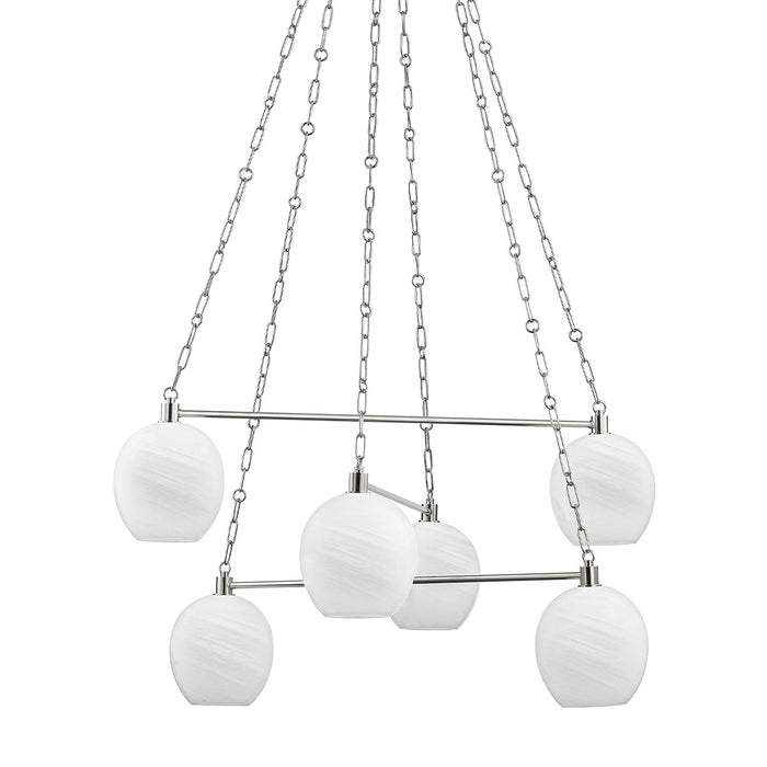 Hudson Valley 9138-PN Six Light Chandelier, Polished Nickel