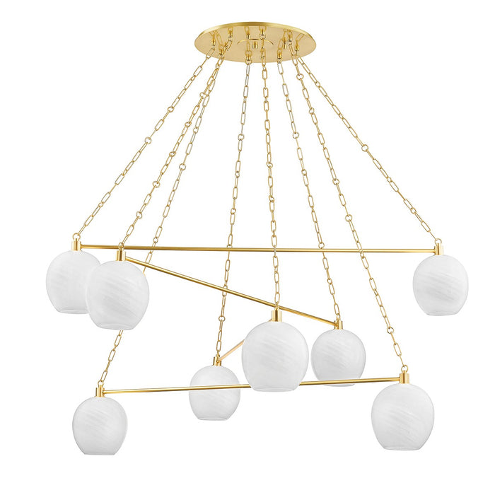 Hudson Valley 9155-AGB Eight Light Chandelier, Aged Brass
