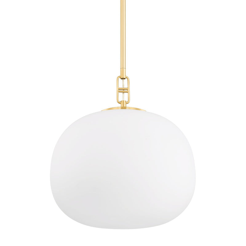 Hudson Valley 9721-AGB One Light Pendant, Aged Brass