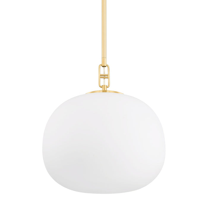 Hudson Valley 9721-AGB One Light Pendant, Aged Brass
