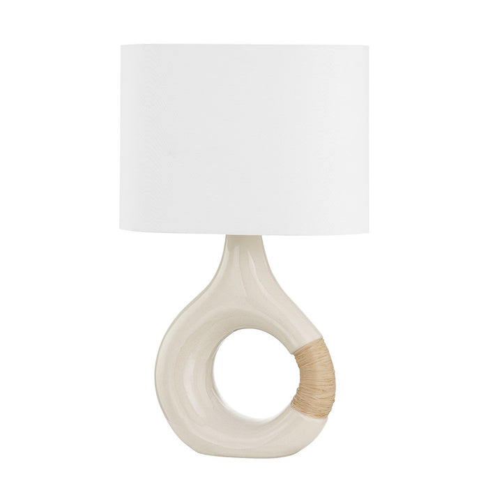 Hudson Valley BKO1100-AGB/CIC One Light Table Lamp, Aged Brass/Ceramic Ivory Crackle