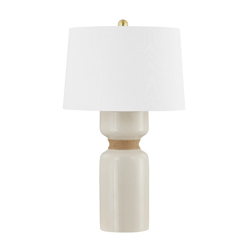 Hudson Valley BKO1101-AGB/CIC One Light Table Lamp, Aged Brass/Ceramic Ivory Crackle