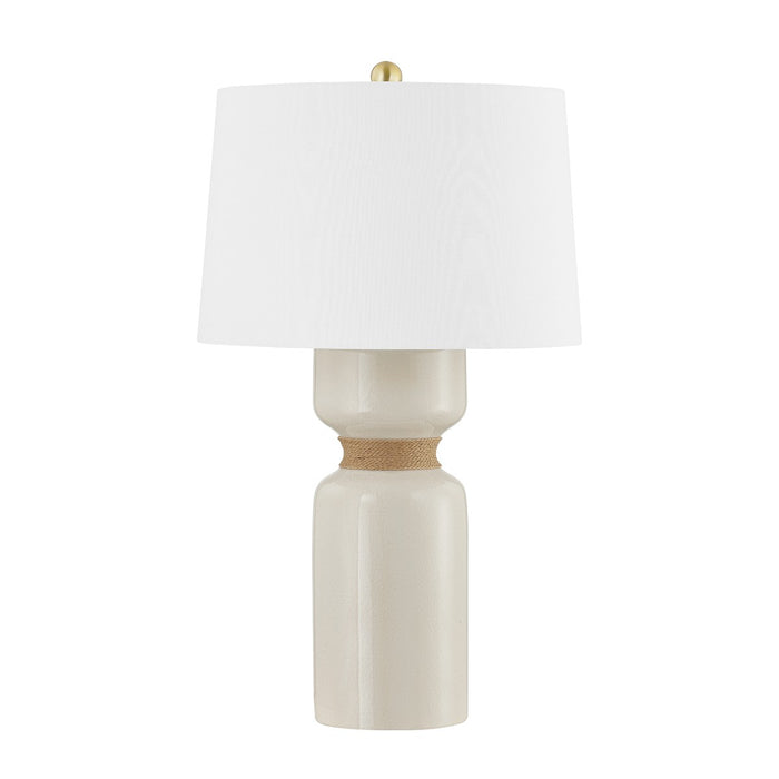Hudson Valley BKO1101-AGB/CIC One Light Table Lamp, Aged Brass/Ceramic Ivory Crackle
