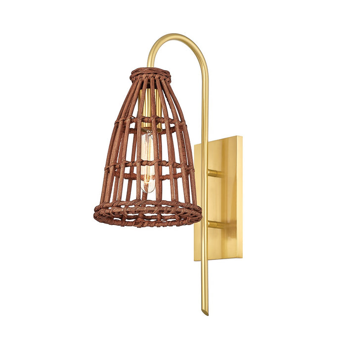 Hudson Valley BKO700-AGB One Light Wall Sconce, Aged Brass