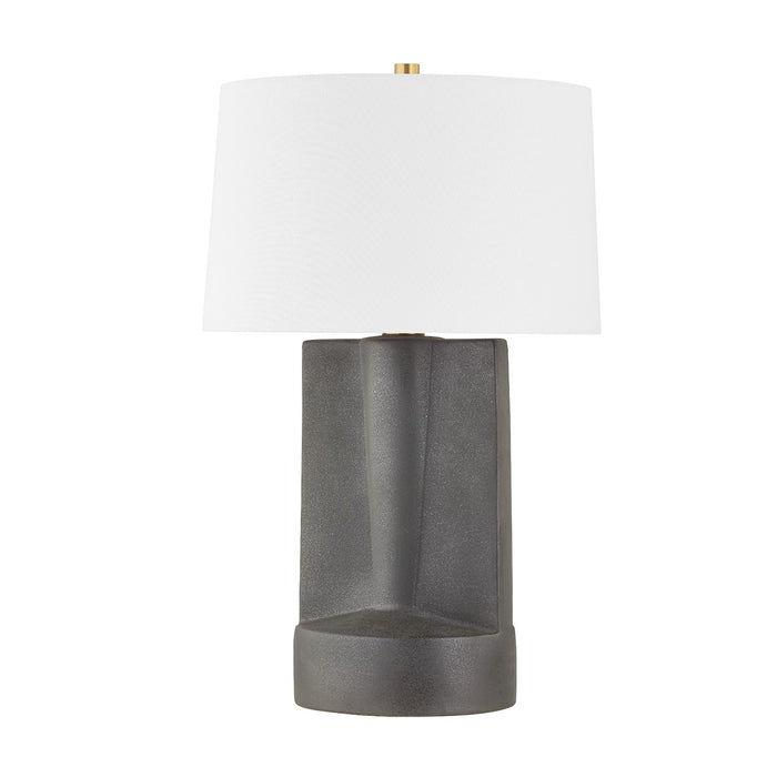 Hudson Valley L1688-AGB/CTG One Light Table Lamp, Aged Brass/Ceramic Texture Dark Grey