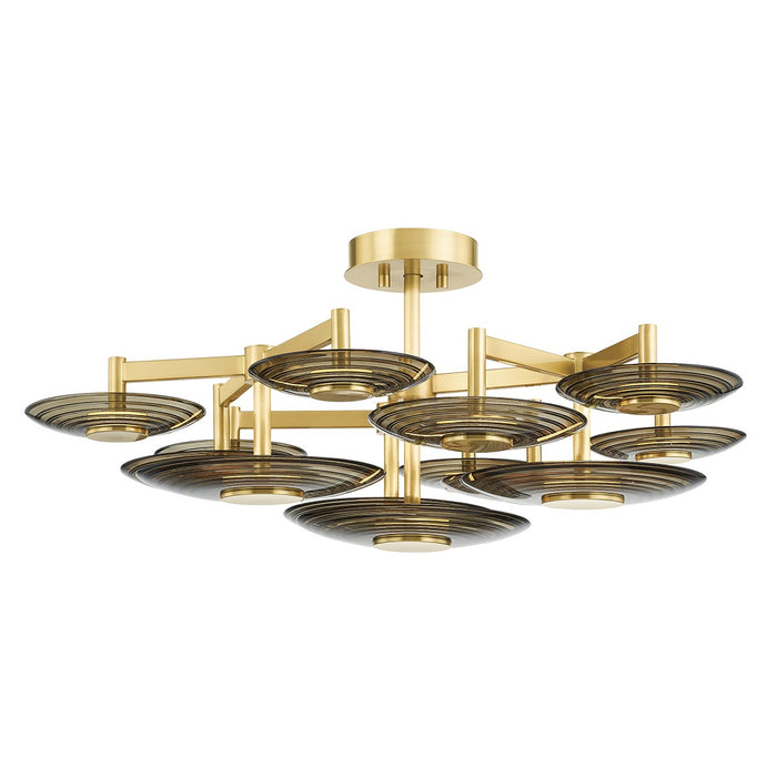 Hudson Valley PI1892609-AGB LED Semi Flush Mount, Aged Brass