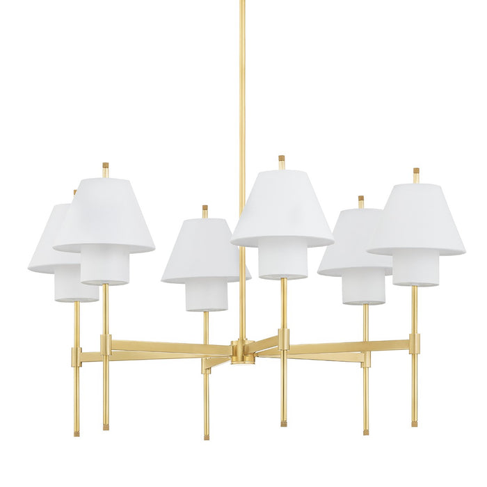 Hudson Valley PI1899806-AGB Six Light Chandelier, Aged Brass
