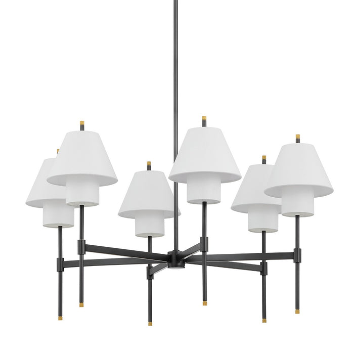 Hudson Valley PI1899806-AGB/DB Six Light Chandelier, Aged Brass