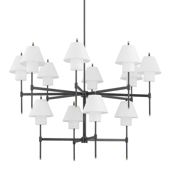 Hudson Valley PI1899812-AGB/DB 12 Light Chandelier, Aged Brass
