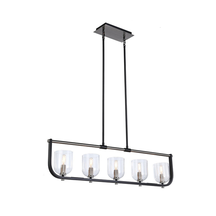 Artcraft AC11745NB Five Light Island Pendant, Black & Nickel