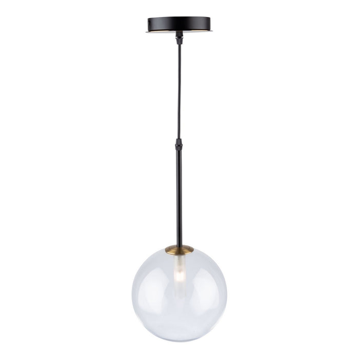 Artcraft AC11761VB One Light Pendant, Matte Black & Brass