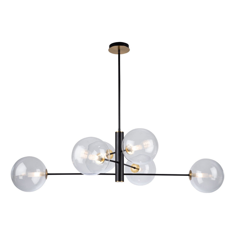 Artcraft AC11766VB Six Light Chandelier, Matte Black & Brass