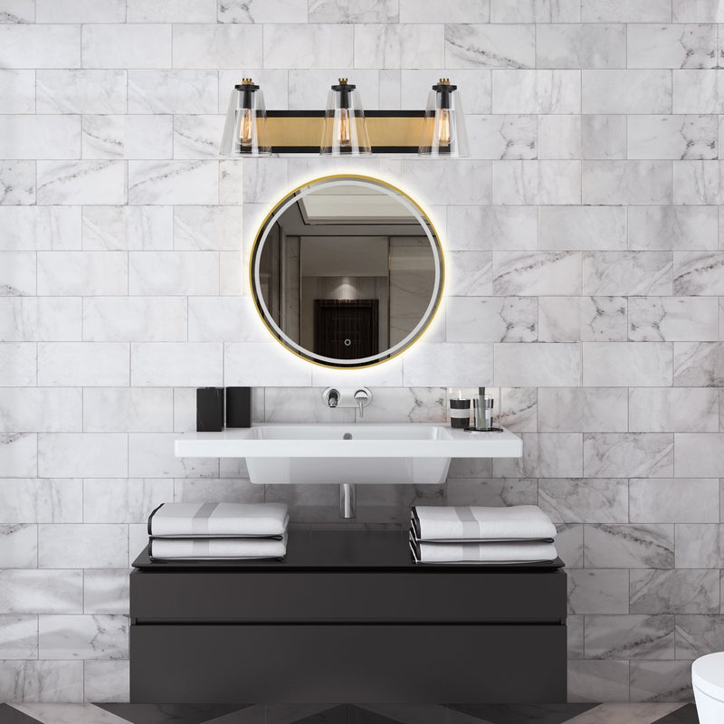 Artcraft AC11793BB One Light Wall Sconce, Black & Brass