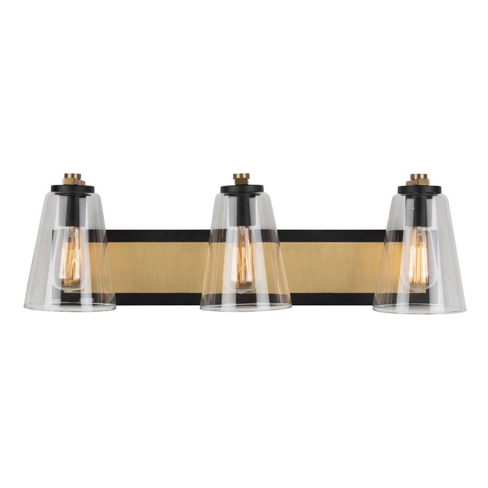 Artcraft AC11793BB One Light Wall Sconce, Black & Brass