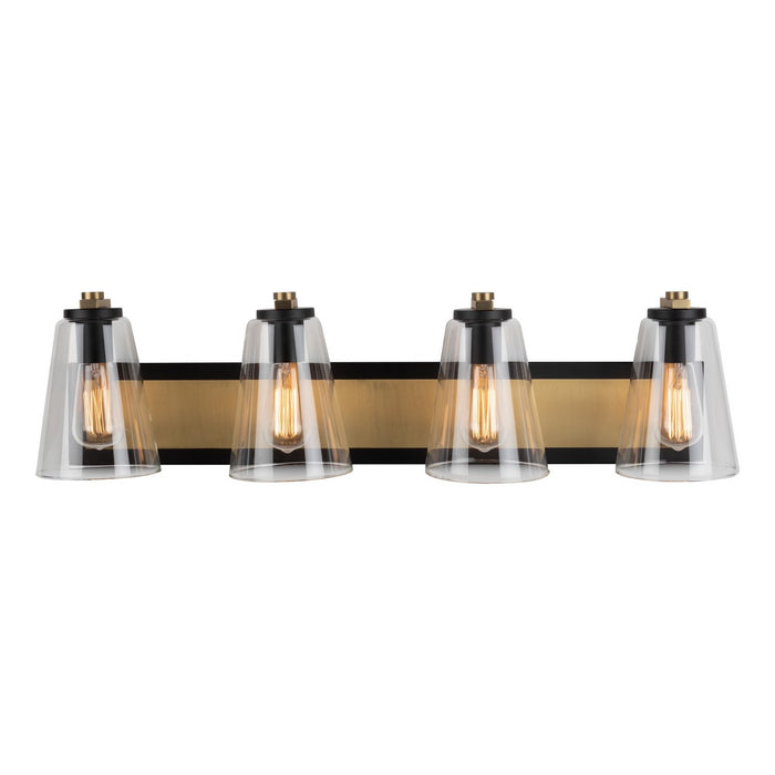 Artcraft AC11794BB Three Light Vanity, Black & Brass