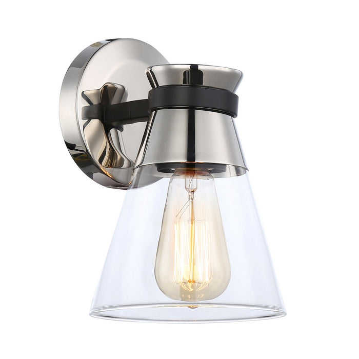 Artcraft AC11801NB One Light Wall Sconce, Polished Nickel