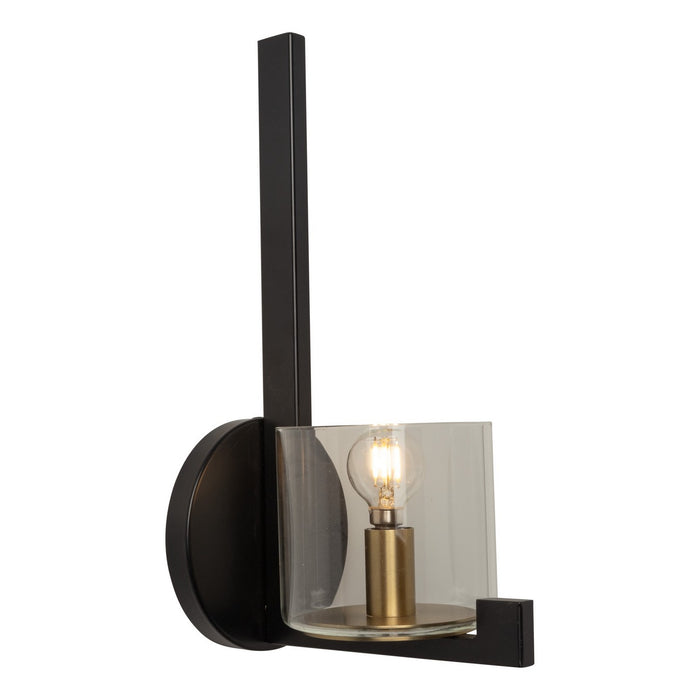 Artcraft AC11820BB One Light Wall Sconce, Black and Brass
