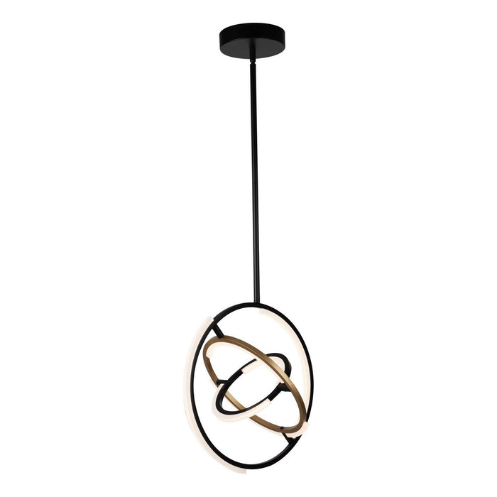 Artcraft AC6740BB LED Pendant, Black & Brass