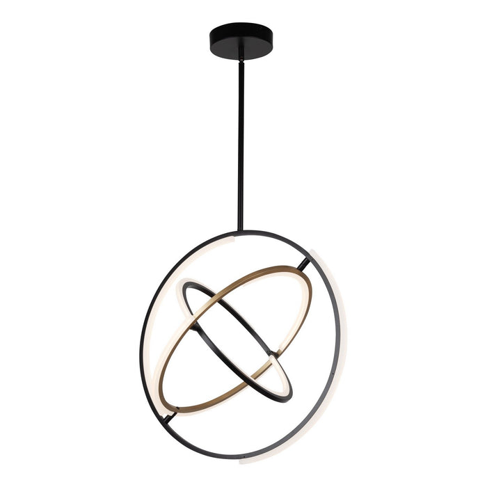 Artcraft AC6741BB LED Pendant, Black & Brass