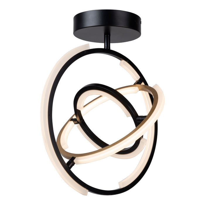 Artcraft AC6745BB LED Semi-Flush Mount, Black & Brass