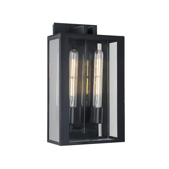 Artcraft AC8791BK Two Light Outdoor Wall Mount, Matte Black