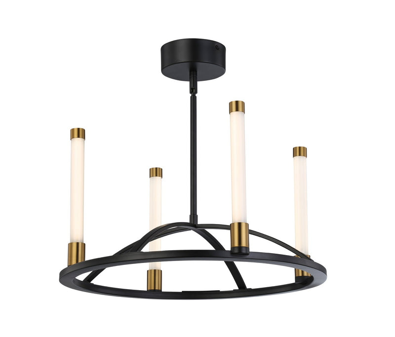 Artcraft SC13084BB LED Chandelier, Matte Black & Brass