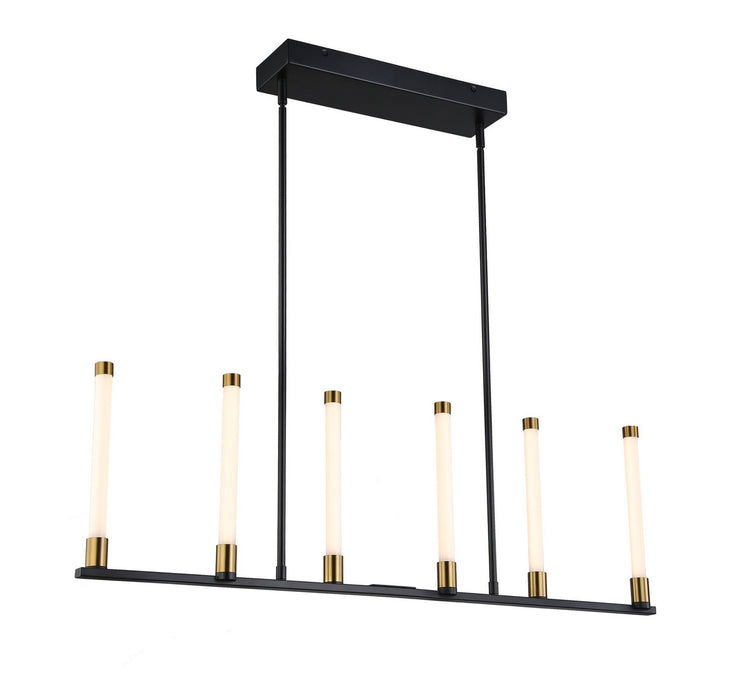 Artcraft SC13086BB LED Island Pendant, Matte Black & Brass