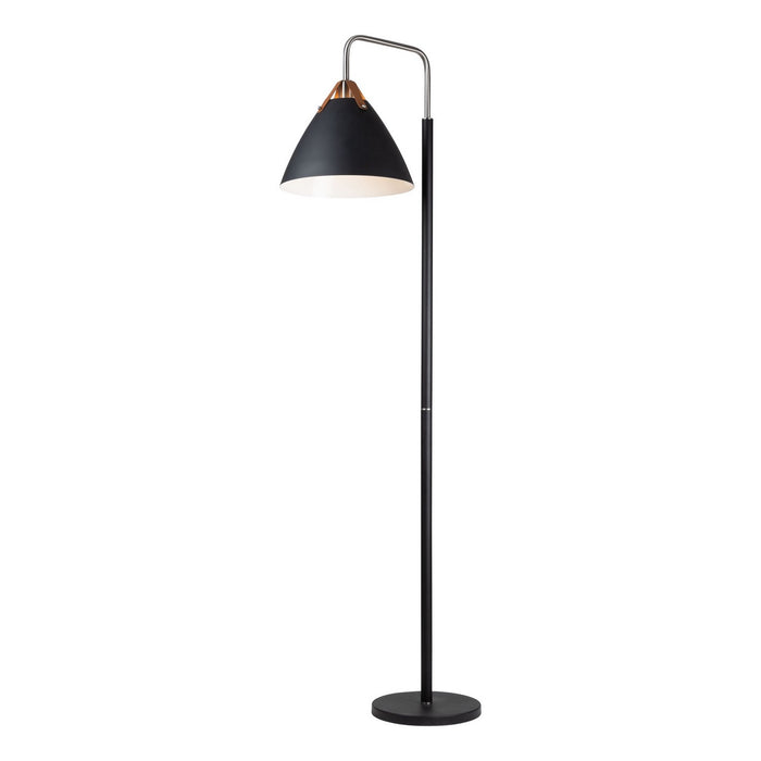 Artcraft SC13327BK One Light Floor Lamp, Black & Brass