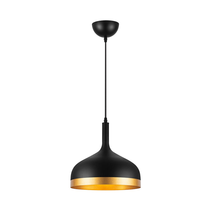 Artcraft SC13350BK One Light Pendant, Black & Gold