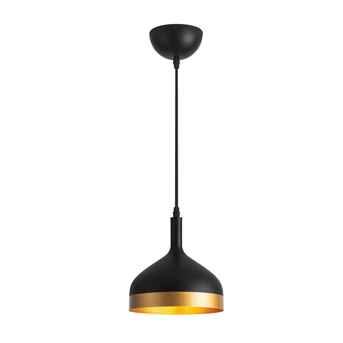 Artcraft SC13351BK One Light Pendant, Black & Gold