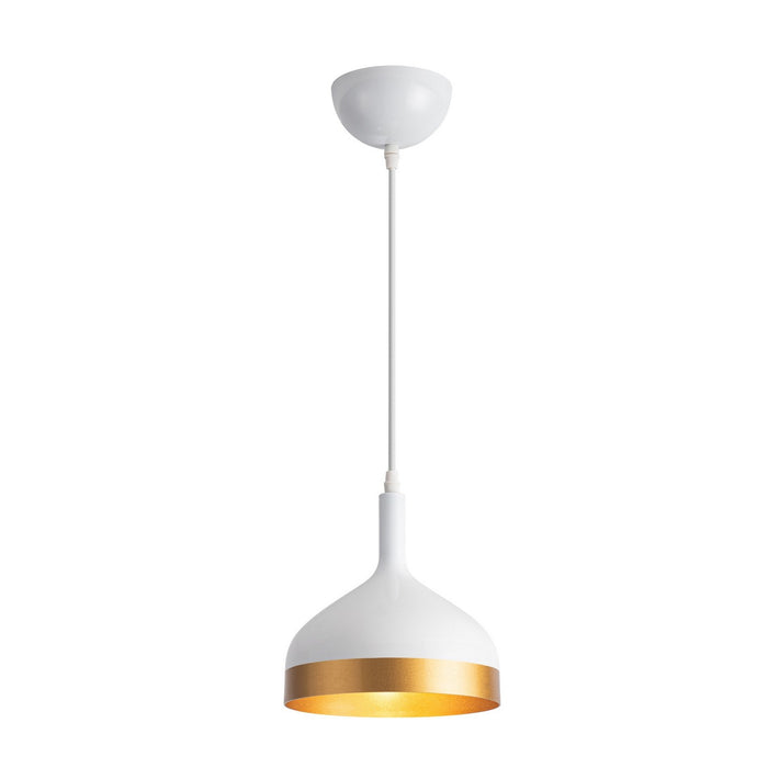 Artcraft SC13351WH One Light Pendant, White & Gold