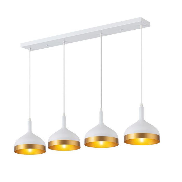 Artcraft SC13354WH Four Light Island Pendant, White & Gold