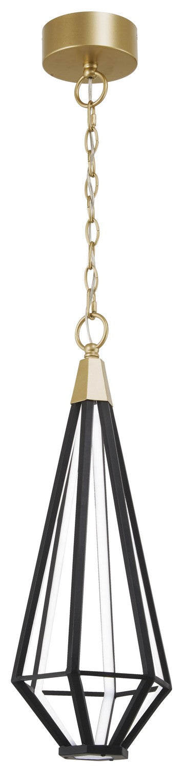 George Kovacs P5520-726A-L LED Mini Pendant, Painted Soft Brass & Coal